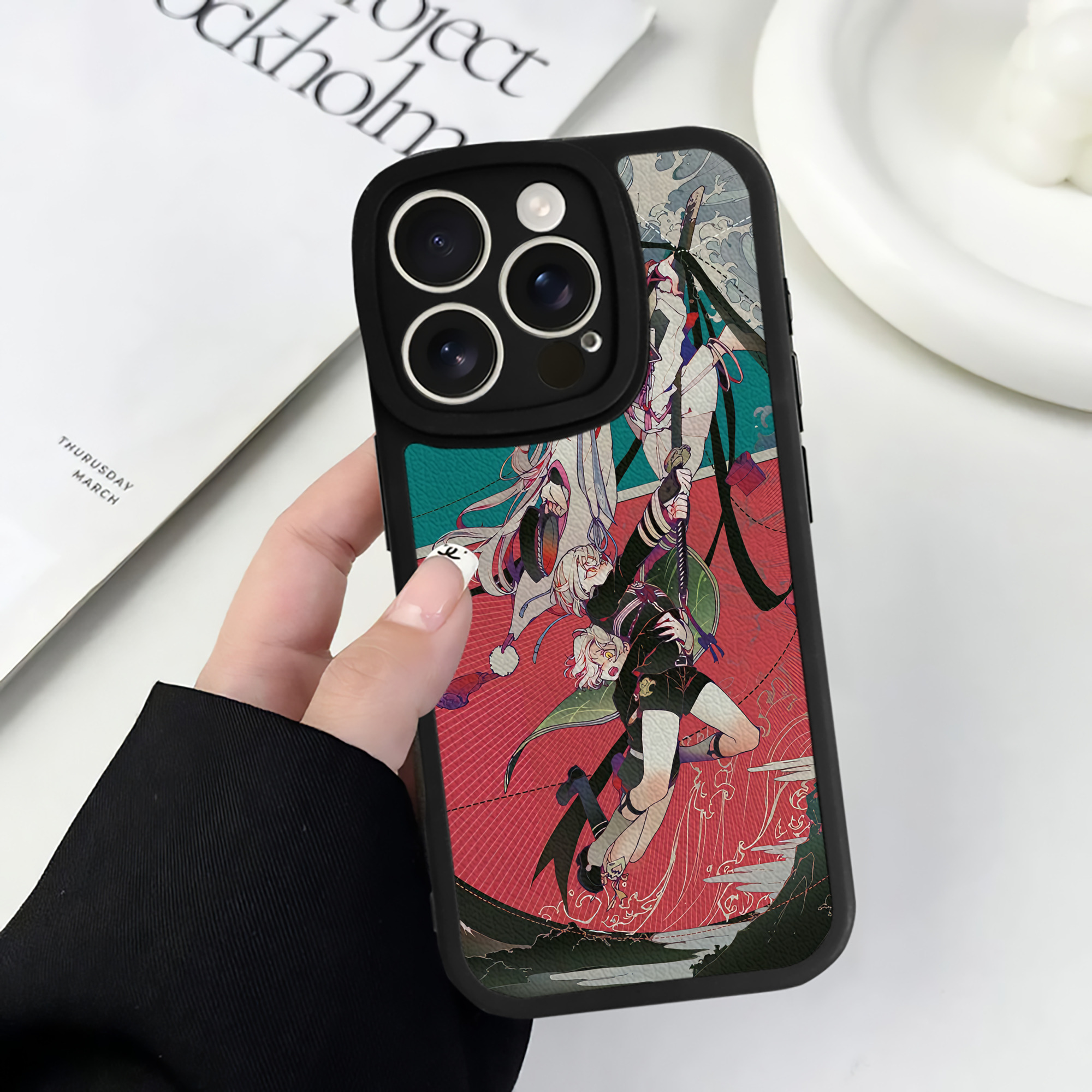 （画像用） 刀剣乱舞 Touken Ranbu 【iPhone 16シリーズ対応】シリコンスマホケース（レザー調） 材質：シリコン
